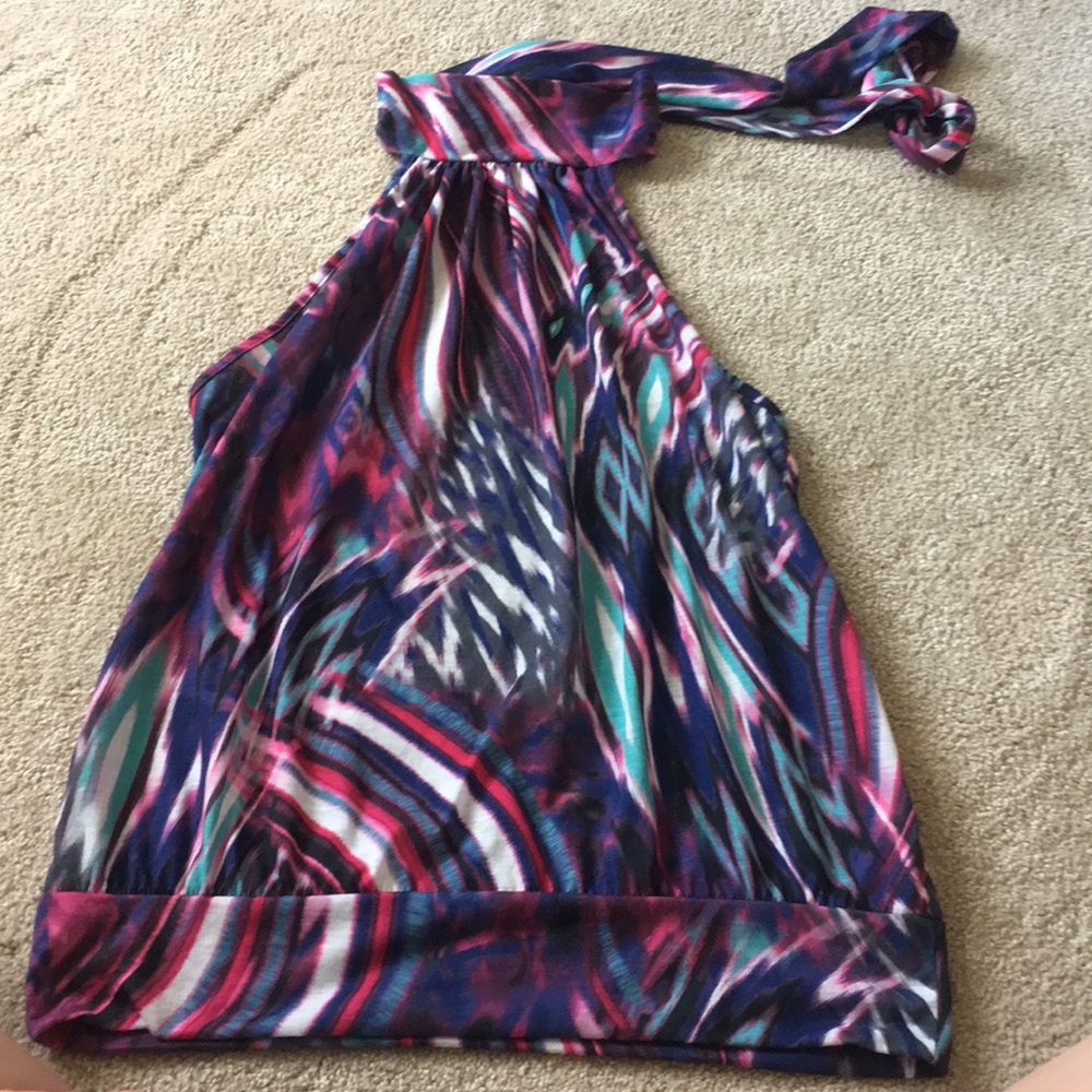 Tie dyed backless halter top